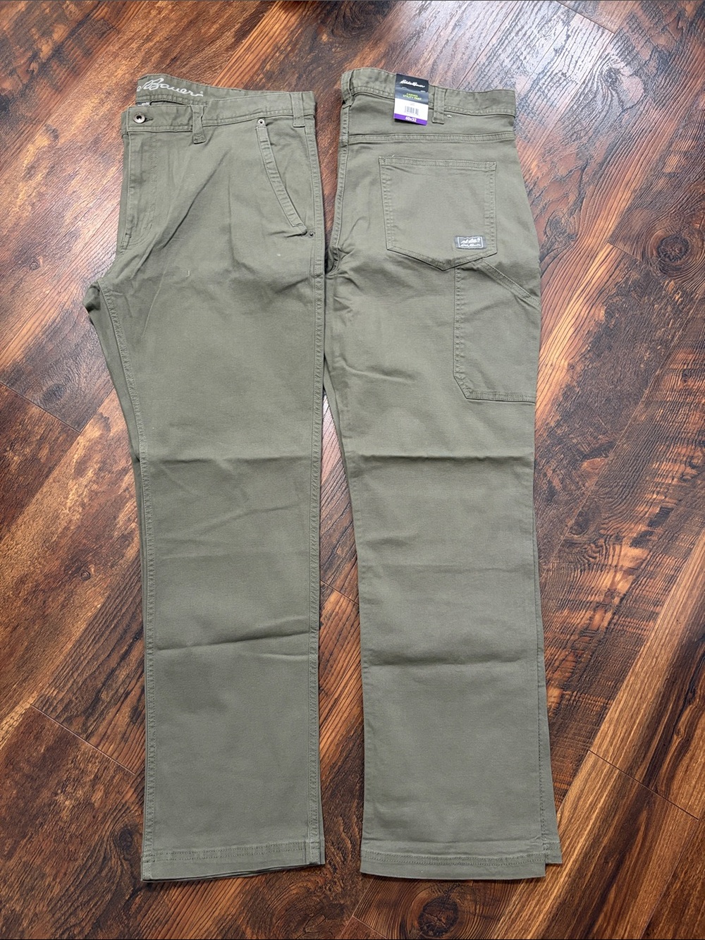 NWT Eddie Bauer Olive Green Cargo Pants LOT of Two 40x32